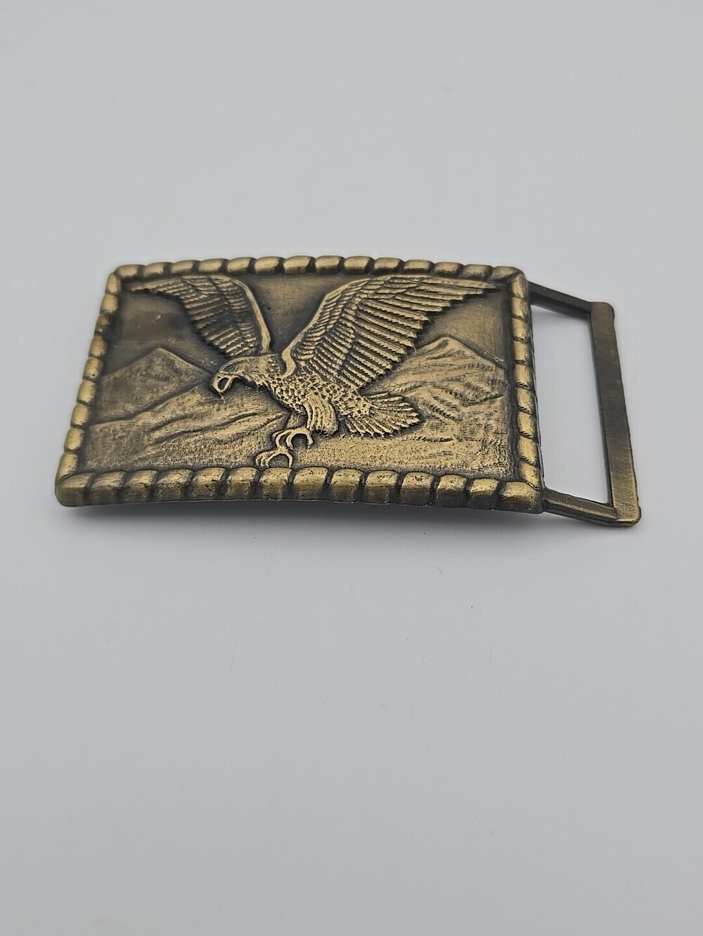 Eagle Rectangular Metal Vintage Design Western Americana Belt Buckle